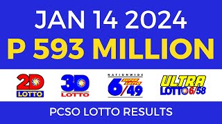 Lotto Result January 14 2024 9pm PCSO [upl. by Suchta]