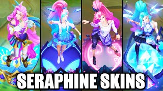 All Seraphine Skins Spotlight League of Legends [upl. by Damalas259]