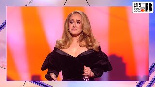 Adele wins Mastercard Album of the Year  The BRIT Awards 2022 [upl. by Amsa110]