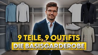 9 Kleidungsstücke 9 Outfits Die Basisgarderobe  Stylingtipps für Männer [upl. by Cedell]