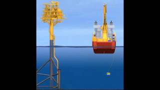 Oil Platform Caisson Instalation [upl. by Annaihr]