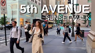 NEW YORK CITY Walking Tour 4K  5ht AVENUE  Sunset Walk [upl. by Frohman]