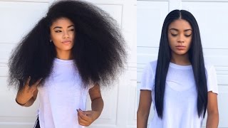 Curly to Straight Hair Tutorial updated  How to Get Rid of Frizzy Ends  jasmeannnn [upl. by Assilam]