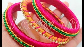 How to make Silk Thread Bangle  Design 4 [upl. by Aerona548]