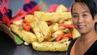 Spicy Parsnip Fries Recipe Chinese Vegetarian Cooking Recipe [upl. by Allebara332]