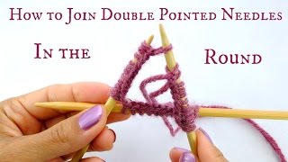 How to Join Double Pointed Needles in the round  Beginner Knitting Tutorial [upl. by Atinaw]