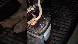 Cooking rattlesnake on a Grill [upl. by Eiramaliehs]