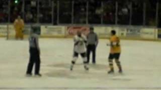 Hockey Fight  Jeremy Yablonski VS Dennis Bonvie [upl. by Nellahs]