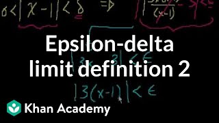 Epsilondelta limit definition 2  Limits  Differential Calculus  Khan Academy [upl. by Nimaj]