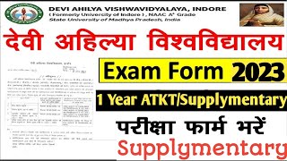 DAVV EXAM FROM 2023 II 1YEAR ATKTSUPPLYMENTARY EXAM FROM TODAY NEW UPDATE singadcomputeronline [upl. by Norud]