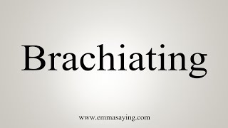 How To Say Brachiating [upl. by Luttrell105]