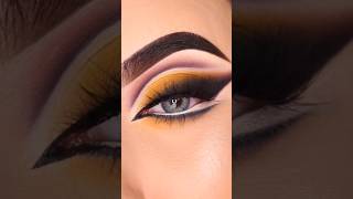 Yellow Cut Crease Eye Makeup Tutorialmakeup makeuptutorial yelloweyemakeup shortsyoutubeshorts [upl. by Nea]