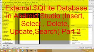 External SQLite Database Android Studio database table insert delete update part 2 [upl. by Skyla]