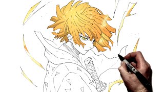 How to Draw Zenitsu ALT  Step By Step  Demon Slayer [upl. by Misha]