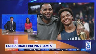 Lakers select Bronny James in NBA Draft [upl. by Leddy46]