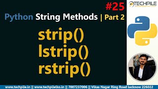 strip function in Python  lstrip and rstrip in Python  How to use it  25 [upl. by Yllor414]