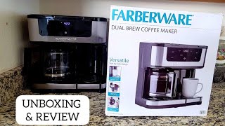 FARBERWARE DUAL BREW COFFEE MAKER  Unboxing amp Review [upl. by Rosalinde]