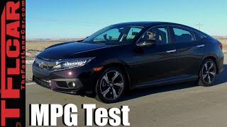 2016 Honda Civic Real World MPG Review How Fuel Efficient is the new Turbo [upl. by Annaxor666]