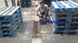 reparacion juntas almacen en suelo de hormigon con mortero epoxi Hardfloor [upl. by Jeavons]