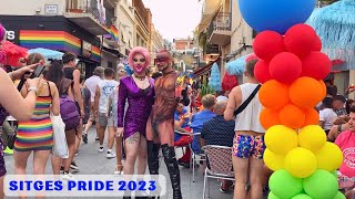 Sitges Walk on Pride Day 2023 in Barcelona Spain  Before amp After the Parade [upl. by Marmaduke]