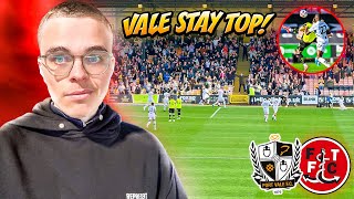 PORT VALE STAY TOP OF SKY BET LEAGUE TWO  PORT VALE 31 FLEETWOOD TOWN VLOG [upl. by Koblas930]