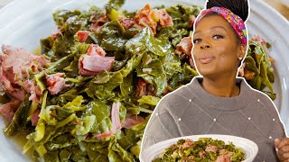 Chef Millie Peartree Makes Her Favorite Low Country Collard Greens  Delish [upl. by Eirrak4]