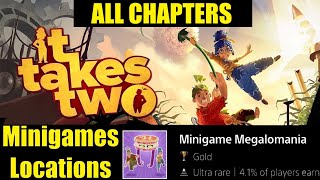 it takes two minigames Locations Minigame Megalomania trophy Achievement All Minigames [upl. by Bound535]