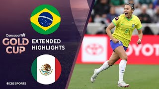 Brazil vs Mexico Extended Highlights  CONCACAF W Gold Cup I CBS Sports Attacking Third [upl. by Adiol301]