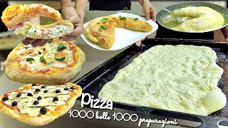 PIZZA 1000 BOLLE unico impasto 1000 preparazioni 🍕 SENZA IMPASTARE 🍕 [upl. by Rehttam]