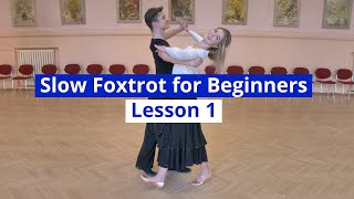 Slow Foxtrot for Beginners Lesson 1  Feather Step Three Step [upl. by Anneres]