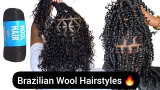 🔥DIFFERENT HAIRSTYLES YOU SHOULD TRY USING BRAZILIAN WOOL FOR PASSION TWIST  DISTRESSED LOCS [upl. by Hailee]