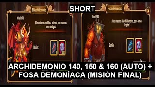 Short ¡¡Gana a Archidemonio140 150 amp 160 en auto  Fosa Demoníaca Misión Final Hero Wars DE [upl. by Airamat384]