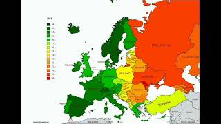 Life expectancy map of Europe 2021 [upl. by Germin]