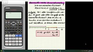 CASIO fx991DEX  einfache Erklärung mindestens k höchstens m Treffer Bernoulli Binomialverteilung [upl. by Urissa]