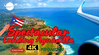 4K INAUGURAL LANDING IN AGUADILLA  FRONTIER FROM TAMPA [upl. by Enois707]