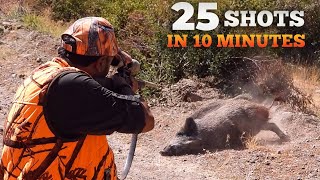 25 Shots in 10 Minutes  Ultimate Wild Boar Hunting Compilation hunting hog [upl. by Bisset]