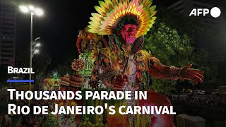 Thousands celebrate Rio de Janeiros carnival with glitzy parade  AFP [upl. by Etennaej]