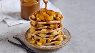 Apple Cinnamon Pancakes GlutenFree Vegan [upl. by Anuayek629]