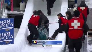 Belgian bobsled crashed [upl. by Hartmunn]