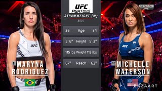 MARINA RODRIGUEZ VS MICHELLE WATERSON FULL FIGHT UFC VEGAS 79 [upl. by Htiek781]