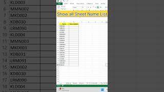 Show All Sheet Names in Excel with Just One Click excel [upl. by Coulombe327]