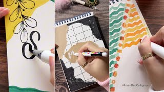 Explore 5 Beautiful Front Page Designs  DIY Notebook Cover Designs  Nhuan Dao Calligraphy [upl. by Tniassuot]