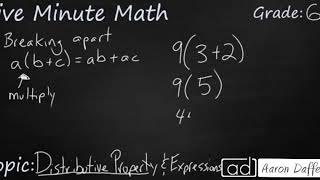 6th Grade Math Distributive Property and Expressions [upl. by Sel101]