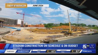 Knoxville stadium construction on schedule after year of work [upl. by Schnorr]