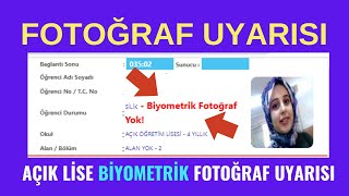 Biyometrik Fotoğraf Uyarısı Açık Lise Sayfasına Biyometrik Fotoğraf Nasıl Yüklenir [upl. by Areis]