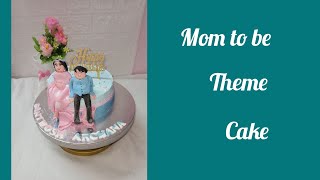 Mom To Be Cake In Tamil  Fondant Couple  Eggless Butterscotch Cake [upl. by Ellery753]