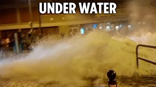 Huge waves crash through STREET in France amp pets rescued from deluge as Europe hit by severe floods [upl. by Ordnagela]