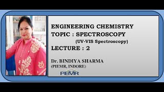 SPECTROSCOPY UV VIS THEORY LECTURE 2 by Dr Bindiya Sharma [upl. by Aldwin]