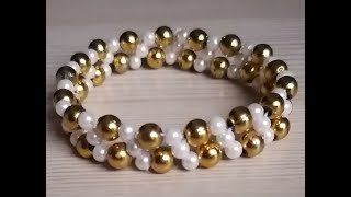 White and golden pearl bracelet [upl. by Namra]