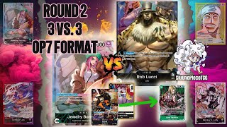 BROOK KOd A HAWKINS 😲 VALUE 🤑  ROUND 2 3VS3 OP7 Rob Lucci VS Bonney One Piece Trading Card Game [upl. by Tina]